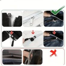6/12pcs Universal Zipper Repair Kit - Easy To Install Seamless Zipper Slider Replacement, Suitable For Jackets, Luggage, Backpacks, Boots - Durable Black Zipper Pulls - Multicolor - View 7