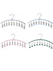 Percha de pantalones de acero inoxidable premium - Organizador de armario ahorra espacio con 10 pinzas, solución de almacenamiento elegante para pantalones de yoga, mallas y calcetines | Ideal para regalos del Día de la Madre, tiendas de kimonos de boda y boutiques