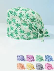 1 pezzo Cappellino da lavoro regolabile da donna con motivo a cuori e fiori, adatto per infermiere, chirurgia, taglia unica, assorbe il sudore, con fascia elastica, adatto per salone di bellezza, veterinaria, medico, infermiere, personale delle pulizie - Multicolore - Visualizzare 6