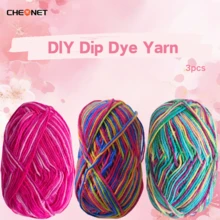 3 团柔软渐变色纱线，钩针和针织纱线，适合日常 DIY 钩针和针织毛衣、围巾、帽子、DIY 工艺品，50 克 * 3，适合初学者