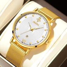 YaLaLuSi YaLaLuSi Brand 1 New Fashionable Versatile Men's Quartz Watch Luminous Hands, Date Display, And Other Multifunctional Features Precise Quartz Movement Unique 3D Textured Pattern Breathable Comfortable Strap Comes With Jewelry Polishing Cloth Perfect For Daily Commuting Original Men's Gift Great Choice For Fathers, Boyfriends, Friends Ideal Halloween Or Christmas Gift