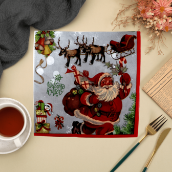 20 piezas de servilletas navideñas, estilo de dibujos animados de 6.5 pulgadas cuadradas, de doble capa impresas y desechables, adecuadas para fiestas y decoración navideñas