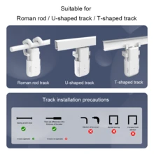 1 Stück WLAN Smart Vorhang Roboter mit Sprachsteuerung, App Fernbedienung, Alexa & Home Kompatibilität, USB Aufladung, ABS Material, einfache Installation (geeignet für Römische Stange/T/U Schiene 3-in-1)
