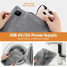 1pc Gray Graphene Hand Warmer, 3-Gear Adjustable Temperature, USB Powered: Double-Sided Plush Heating Pad, 4 Pcs 13*18cm Large Heating Area, Smart Temperature Control For Outdoor/Office/Home Use. Can Be Used With Power Bank, Machine/Hand Washable, Ideal Gift For Couples/Family In Winter, Suitable For Halloween, Christmas, New Year