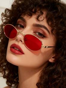 Gafas con marco de metal retro, gafas de moda versátiles, gafas con montura pequeña personalizadas para mujeres, accesorio para el atuendo diario de las mujeres