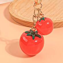 Fashionable Fruit Pendant, Realistic 3D Tomato Keychain, Cute Bag Charm, Key Decoration, Anti-Lost Keychain Small Gift, Suitable For Handbag, Backpack, Luggage And Birthday Party Supplies, Novelty Wallet Charm Christmas Bag Charms Car Accessories Teacher Friend Sister Gift Ideas