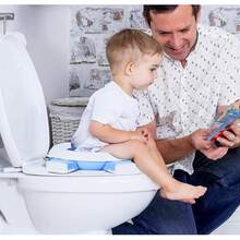 1-Piece Set With 3 Potties Combined In One, Foldable, Portable And Multifunctional For Training Boys And Girls. - Blue - View 11