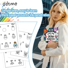 GDTME [كتاب تلوين الكنز] "تعلم كيفية رسم وحوش صغيرة" قيمة كبيرة 28 صفحة! كتاب تلوين A4 ذو لمعان لؤلؤي، صفحات نظيفة لا تنزف، محبوب من البالغين والأطفال، أساسي للتخفيف من التوتر، أفضل هدية لعيد الهالوين والكريسماس والعام الجديد للأطفال والأصدقاء (حلقة ذهبية)