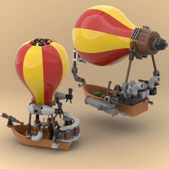 Steampunk Style Airship Building Block Model, Building Block Airship, Building Block Hot Air Balloon Airship, Meticulously Recreating The Fantastic Mechanical Appearance Of The Victorian Era, Finished Product Can Be Used As A Decoration, Suitable As Holiday Gifts, Birthday Gifts, Suitable For Handcrafters And Sci-Fi Fans To Collect And Display, Create Personalized Desktop Art Installations, Can Be Used As Halloween Or Christmas Gifts