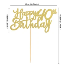 1 Peça Topo de Bolo de 21st Aniversário Preto Brilhante e Dourado, Decoração de Festa de 21st Aniversário, Itens de Decoração para Festa de 21st Aniversário Divertidos - cor sólida - Visão 19