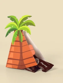 2 Stück Kokosnusspalmen Geschenkboxen, Hochzeitsgeschenke, tropische Hawaii Party Geschenkverpackung für Geburtstag, Babyparty, Hochzeit