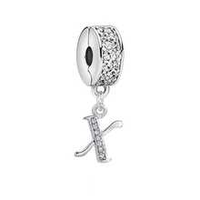 1 pieza Colgante con cierre de posicionamiento con símbolo de la suerte, 26 letras de la A a la Z, adecuado para pulseras, brazaletes, joyería de mujer, manualidades DIY, tobillos, fabricación de joyería hecha a mano, dijes para collares y bolsos