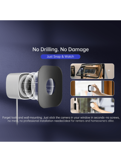 W5 Slimme Tracking Security Camera 2.4G WiFi Bluetooth 3MP Window Cameras Human Actions, Vehicle Models, Baby Crying Detection 3D Noise Reduction Real Time APP Alerts Mini Cam view 6