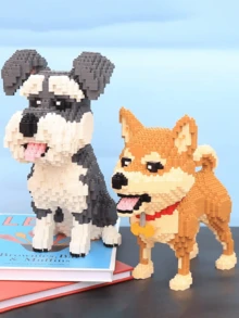 1 mô hình ghép hình 3D hoạt hình hình thú cưng (chó Dachshund/Husky/Schnauzer/Corgi/Dalmatian/Shiba Inu/Poodle/Golden Retriever/Border Collie/Beagle/French Bulldog/Bulldog), trang trí nhà cửa, đồ trang trí bàn làm việc, quà tặng sinh nhật/năm mới. - Nhiều màu - Xem 3