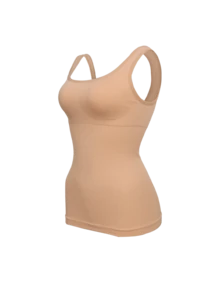 女士吊带背心 收腹塑身衣 无缝压缩背心 塑身衣 - 杏色 - 查看 4