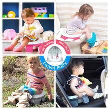 1-Piece Set With 3 Potties Combined In One, Foldable, Portable And Multifunctional For Training Boys And Girls. - Blue - View 10