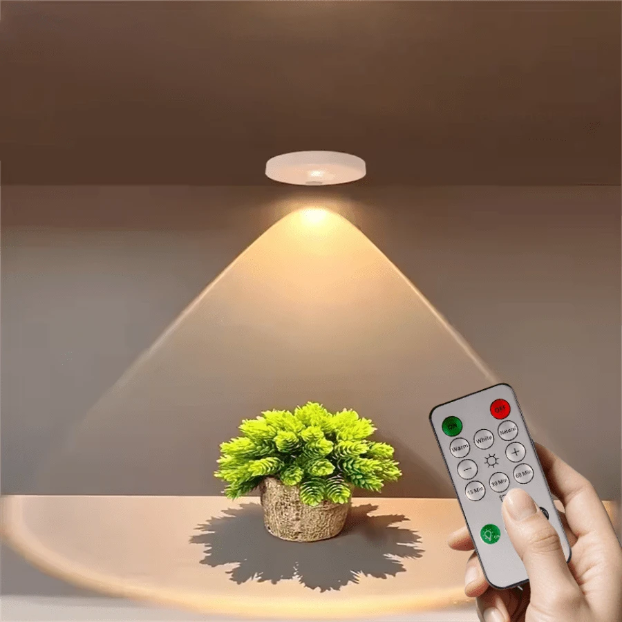 1/3/6pcs LED Round Night Light, Ice Ball Lamp, Cabinet Light, LED Spotlights With Remote Control And Button, USB Rechargeable Cabinet Light, Suitable For Wardrobe, Cabinet, Kitchen, Bedroom Wall, Cabinet, Corridor, Bedroom Decor, Kitchen Lighting, Ambient Lighting (250mAh)