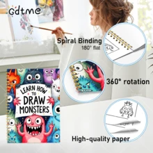 GDTME [كتاب تلوين الكنز] "تعلم كيفية رسم وحوش صغيرة" قيمة كبيرة 28 صفحة! كتاب تلوين A4 ذو لمعان لؤلؤي، صفحات نظيفة لا تنزف، محبوب من البالغين والأطفال، أساسي للتخفيف من التوتر، أفضل هدية لعيد الهالوين والكريسماس والعام الجديد للأطفال والأصدقاء (حلقة ذهبية)