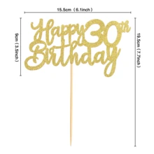 1 Peça Topo de Bolo de 21st Aniversário Preto Brilhante e Dourado, Decoração de Festa de 21st Aniversário, Itens de Decoração para Festa de 21st Aniversário Divertidos - cor sólida - Visão 18