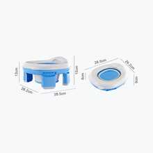 1-Piece Set With 3 Potties Combined In One, Foldable, Portable And Multifunctional For Training Boys And Girls. - Blue - View 3
