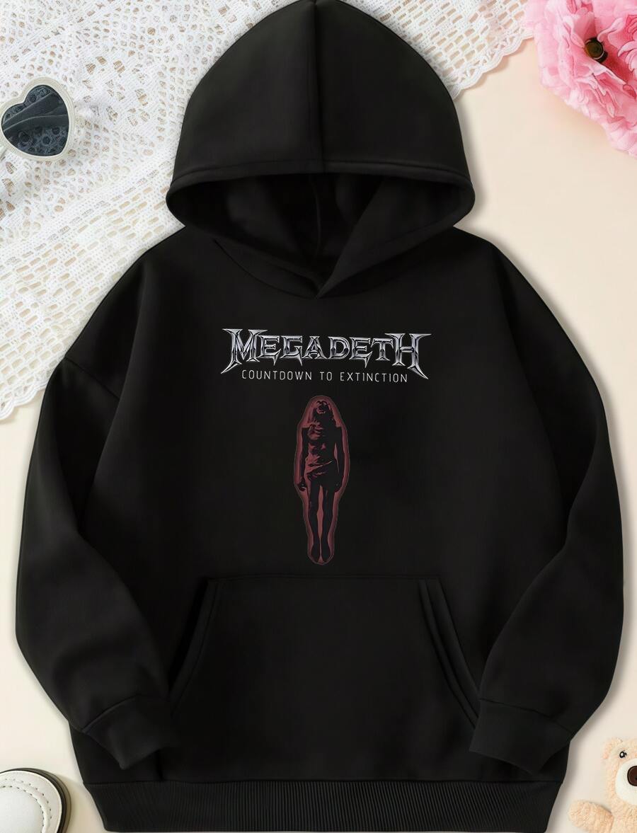 Hoodie Megadeth Countdown To Extinction Art Graphic Design Heavy Metal - Cotton Hoodie,Casual Style Clothing, Suitable For Wearing In Autumn And Winter Seasons. It Can Be Machine Washed And Is Suitable For Anime Enthusiasts To Wear Daily And For Casual Outings Gifts For Men Black Hoodie Mens Clothes - 黑色 - 查看 1