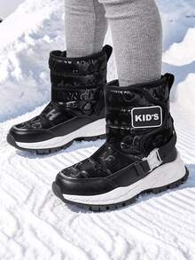 Boys' Winter Snow Boots, Warm And Anti-Slip, Suitable For Teenagers In Winter - Black and White - View 6