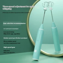 1pc Electric Milk Frother, USB Rechargeable Handheld Milk Foamer With Stainless Steel Whisk And 3 Speed Adjustable Milk Frother, Mini Mixer For Coffee, Chocolate, Egg, Kitchen, Cooking, Food, Decor, Party, Camping, Organizer, Beach, Travel, Holiday