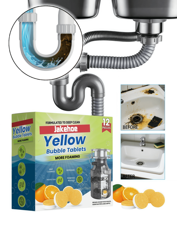 Drain Cleaner Tablets, Household Cleaning Pipe Clog Remover For Hair And Grease Blockage