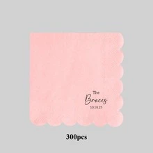 20-500pcs Custom Cocktail Napkins, 9 Designs Of Personalized Monogram Napkins, Disposable Beverage/Dessert Napkins For Wedding Table Decorations, Anniversary And Wedding - Multicolor - View 17