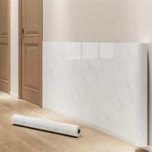 1卷白色大理石纹自粘纸，防水、防油、易撕易贴墙纸卷，适用于厨房、客厅、浴室、橱柜门、台面、炉灶壁纸，房屋家居装饰、学生宿舍、房间装饰、房间装饰 - 白色 - 查看 7