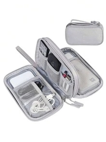 1pc Multi-Functional Nylon Toiletry Bag, Handheld Organizer Bag With Multiple Pockets & Mesh Divider, Large Capacity Wallet, Big Size Double Zipper Toiletry Pouch, Unisex, Essential For Short Trips, Travel, Back To School, Water-Resistant Electronics Storage Bag - Multicolor - View 9