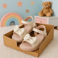Sandália Infantil Feminina com 2 Laços – Conforto, Estilo e Segurança para Meninas - Verde - Visão 4