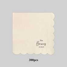 20-500pcs Custom Cocktail Napkins, 9 Designs Of Personalized Monogram Napkins, Disposable Beverage/Dessert Napkins For Wedding Table Decorations, Anniversary And Wedding - Multicolor - View 32