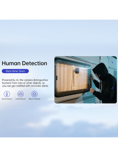 W5 Slimme Tracking Security Camera 2.4G WiFi Bluetooth 3MP Window Cameras Human Actions, Vehicle Models, Baby Crying Detection 3D Noise Reduction Real Time APP Alerts Mini Cam view 8