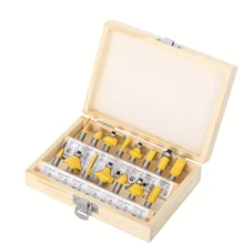 15件套精密木工铣刀套装 - 多用途硬质合金材质，坚固耐用。1/4英寸刀柄，握感舒适，是精细铣削和雕刻的理想之选。适合专业和初学者木工使用。无论是用于铣削、日常使用还是馈赠亲友，都是绝佳之选。