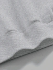 Sudaderas relajadas e estampados gráficos minimalistas para jinetes de ocio, adecuadas para otoño e invierno, regreso a la escuela, sudaderas del aeropuerto - Gris Claro - Ver 3