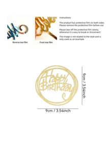 1pc/3pcs PMMA Cake Topper, Birthday Cake Decoration, Kitchen Baking Decoration Supplies, DIY Cake Decoration Supplies