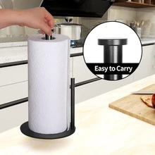 Paper Towel Holder Countertop, Black Kitchen Paper Towel Holder Stand For Kitchen And Bathroom Organization, Stainless Steel Paper Towel Holders For Standard And Large Rolls (Matte Black) - màu đen - Xem 8