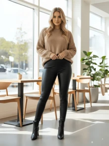 Women Leggings - 黑色 - 查看 4