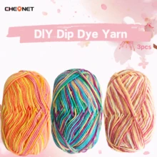 3 团柔软渐变色纱线，钩针和针织纱线，适合日常 DIY 钩针和针织毛衣、围巾、帽子、DIY 工艺品，50 克 * 3，适合初学者
