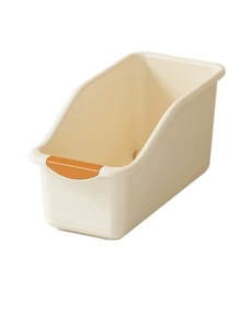 1pc Multifunctional Plastic Storage Box, Kitchen Wall Storage Container, White Modular Under-Sink Organizer For Home Cabinets, Double-Layer Sliding Baskets With Hooks, Rust-Resistant, Suitable For Narrow Bathrooms, Kitchens, And Office Spaces. This Versatile Plastic Storage Box Features A Handle And Optional Wheels, Is Stackable And Durable, Perfect For Storing Spices, Snacks, And Canned Goods In The Kitchen; - Multicolor - View 9