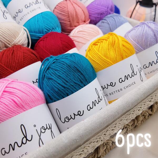 6 piezas de hilo de lana mercerizada de seda - Cálido, suave y transpirable para tejer, ganchillo, manualidades DIY - 450g/15.97oz en total - 40 colores vibrantes