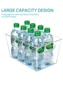 1 pezzo Vtopmart Contenitori di stoccaggio impilabili trasparenti con coperchi - Grandi, organizer in plastica con maniglie per cucina, dispensa, bagno e altro - Salvaspazio, facili da pulire, organizzatori e contenitori per la cucina