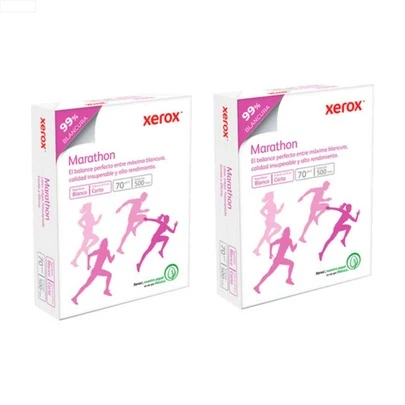 2 Paquetes de 500 Hojas de Papel Bond Blanco Xerox Marathon, Tamaño Carta, 70 g/m², Blancura 99%, Papel Multipropósito para Impresoras Láser, Inyección de Tinta, Copiadoras y Equipos Multifuncionales, Papel de Alta Calidad para Oficina, Escuela, Tareas, Documentos, Informes, Presentaciones y Correspondencia, Suave al Tacto, Alta Opacidad, No se Atora, Ideal para Uso Diario y Trabajo Administrativo, Papel Bond Estándar para Impresión en Blanco y Negro o a Color, Excelente Desempeño en Equipos de Alto Volumen, Papel Blanco Profesional para Uso Escolar y Corporativo, Rendimiento Confiable y Resultados Nítidos en Cada Hoja