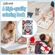 GDTME [كتاب تلوين الكنز] "تعلم كيفية رسم وحوش صغيرة" قيمة كبيرة 28 صفحة! كتاب تلوين A4 ذو لمعان لؤلؤي، صفحات نظيفة لا تنزف، محبوب من البالغين والأطفال، أساسي للتخفيف من التوتر، أفضل هدية لعيد الهالوين والكريسماس والعام الجديد للأطفال والأصدقاء (حلقة ذهبية)