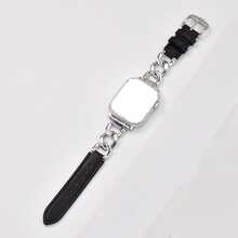 1pc Genuine Leather Single Chain Strap, Fashion Smartwatch Band Compatible With Apple 38mm 40mm 41mm 42mm 44mm 45mm 49mm, Series 8 7 6 5 4 SE