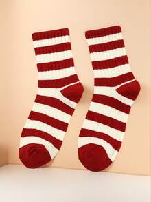 4 Pairs Chinese New Year Red Socks, Unisex Mid-Calf Socks For Women, Autumn/Winter