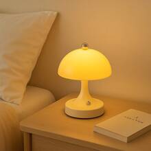 Nordic Mushroom Rechargeable LED Table Lamp, Warm Light Bedside Lamp For Bedroom Living Room, Minimalist Home Decor