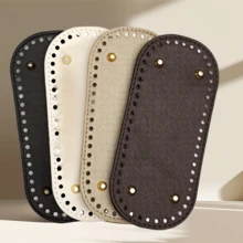 1pc Crochet Bag Bottom, DIY Woven Bag Bottom Accessory, Oval Bag Bottom Pad, Knitting Crochet Bottom, With Holes For Handbag, Wallet, Shoulder Bag