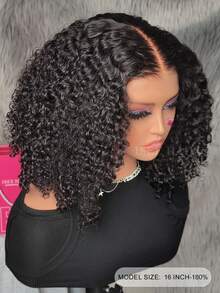 ISEE HAIR Wear & Go 7x5 HD Lace Glueless Kinky Curly Wigs Bleached Knots Pre-Plucked & Pre-Cut Lace Closure Wig With Natural Hairline 180% Density 18-28 Inch Natural Color Daily Use For Beginner Friendly - SNatural - View 4